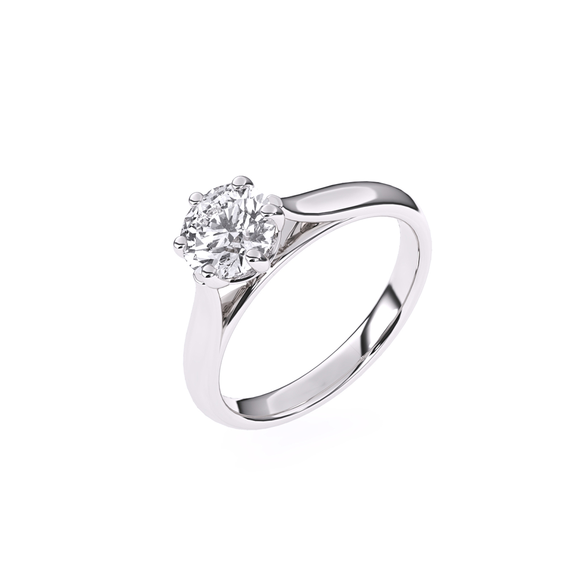 Classic Lab Grown Round Diamond Solitaire Ring